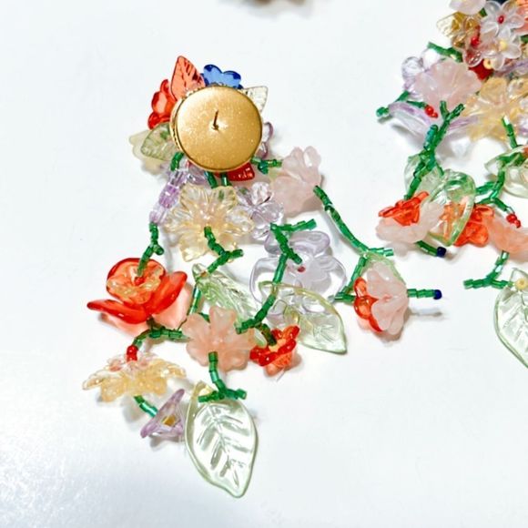 Flower drop earrings M115 - Picture 5 of 7